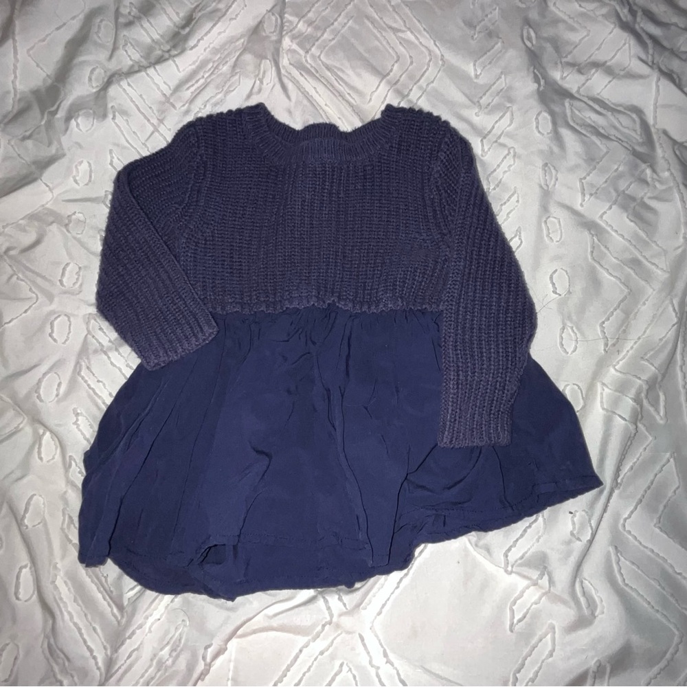Splendid Blue Casual Dress with Knit Top